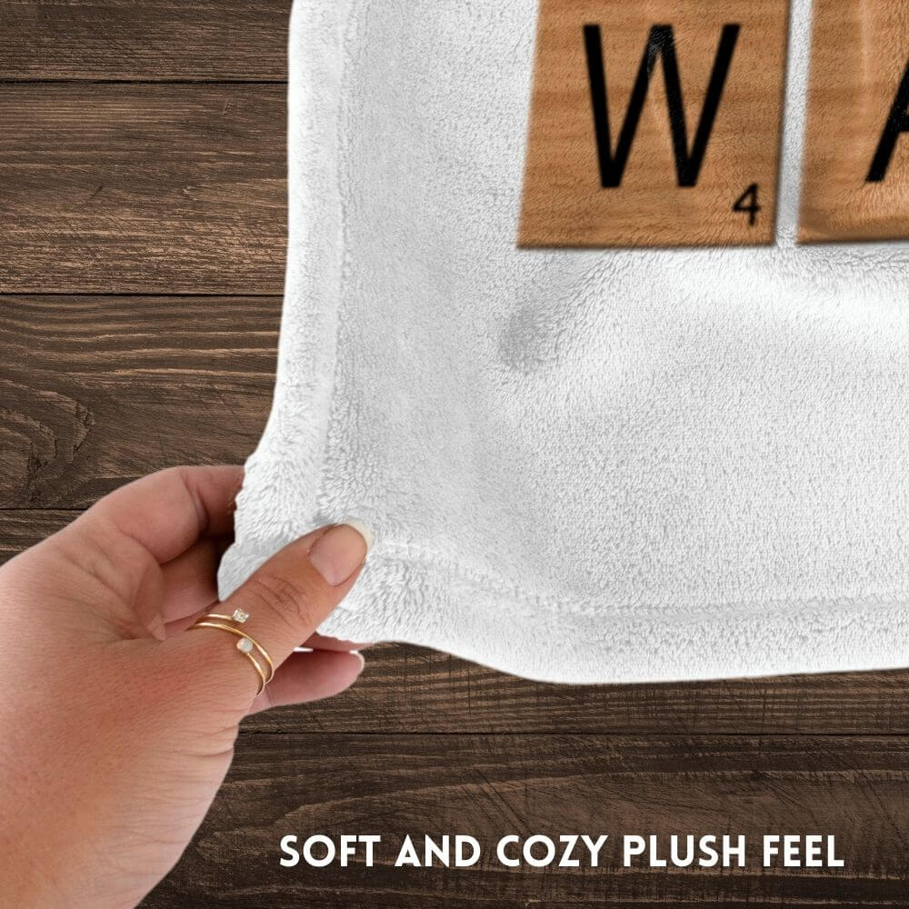 Forever Connected By Heart Scrabble Name Personalized Cozy Plush Blanket - 50"x60"