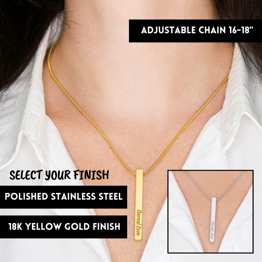Custom Engraved Bar Necklace – Like You, Love You, Keeping You