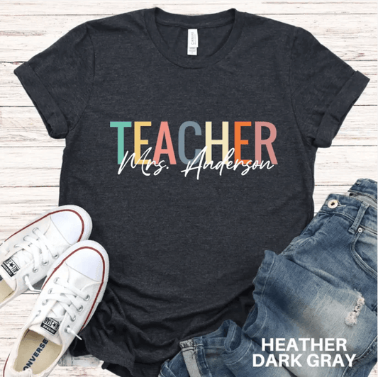 Trendy Customized Name Perfect Fit Teacher Shirt