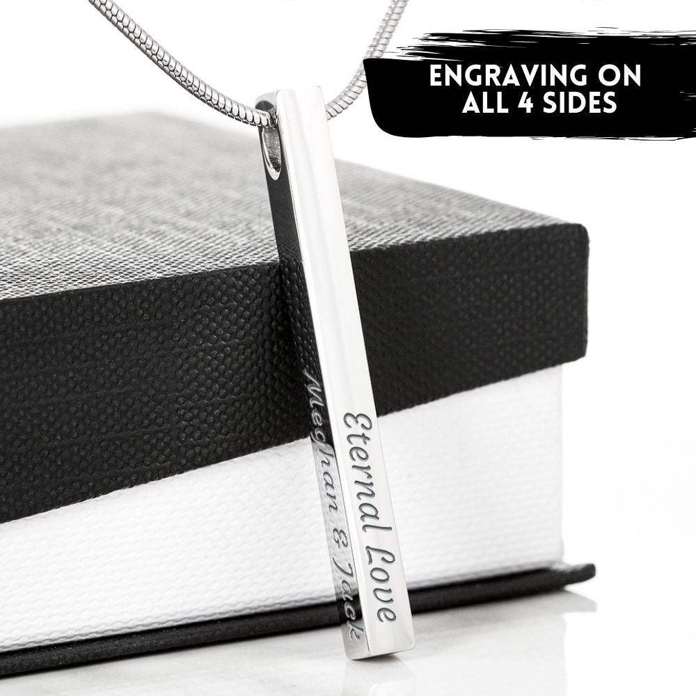 Custom Engraved Bar Necklace – Like You, Love You, Keeping You