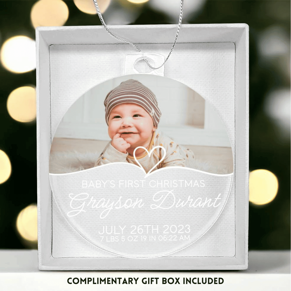 Baby's First Christmas Personalized Acrylic Photo Ornament