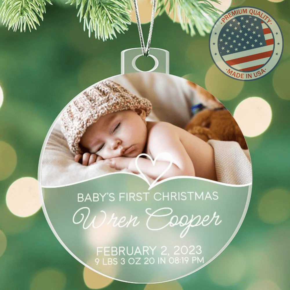 Baby's First Christmas Personalized Acrylic Photo Ornament