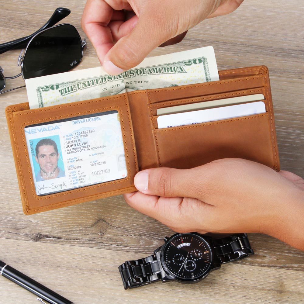 I Will Forever Be Thankful - Personalized Leather Wallet