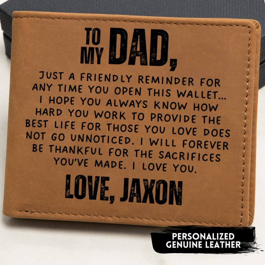 I Will Forever Be Thankful - Personalized Leather Wallet