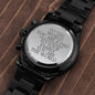 To the World You are a Dad, To Your Family You are the World - Father's Engraved Chronograph Watch