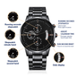 To the World You are a Dad, To Your Family You are the World - Father's Engraved Chronograph Watch