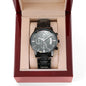 To the World You are a Dad, To Your Family You are the World - Father's Engraved Chronograph Watch