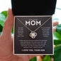 To My Loving Mom, You're the World - From Your Son - Love Knot Necklace