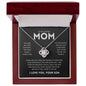 To My Loving Mom, You're the World - From Your Son - Love Knot Necklace