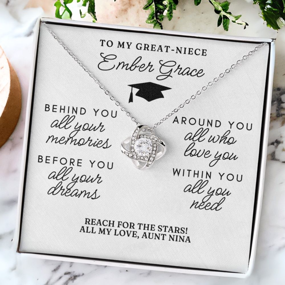 To My Graduate – Behind, Before, Around & Within You – Graduation Gift Necklace