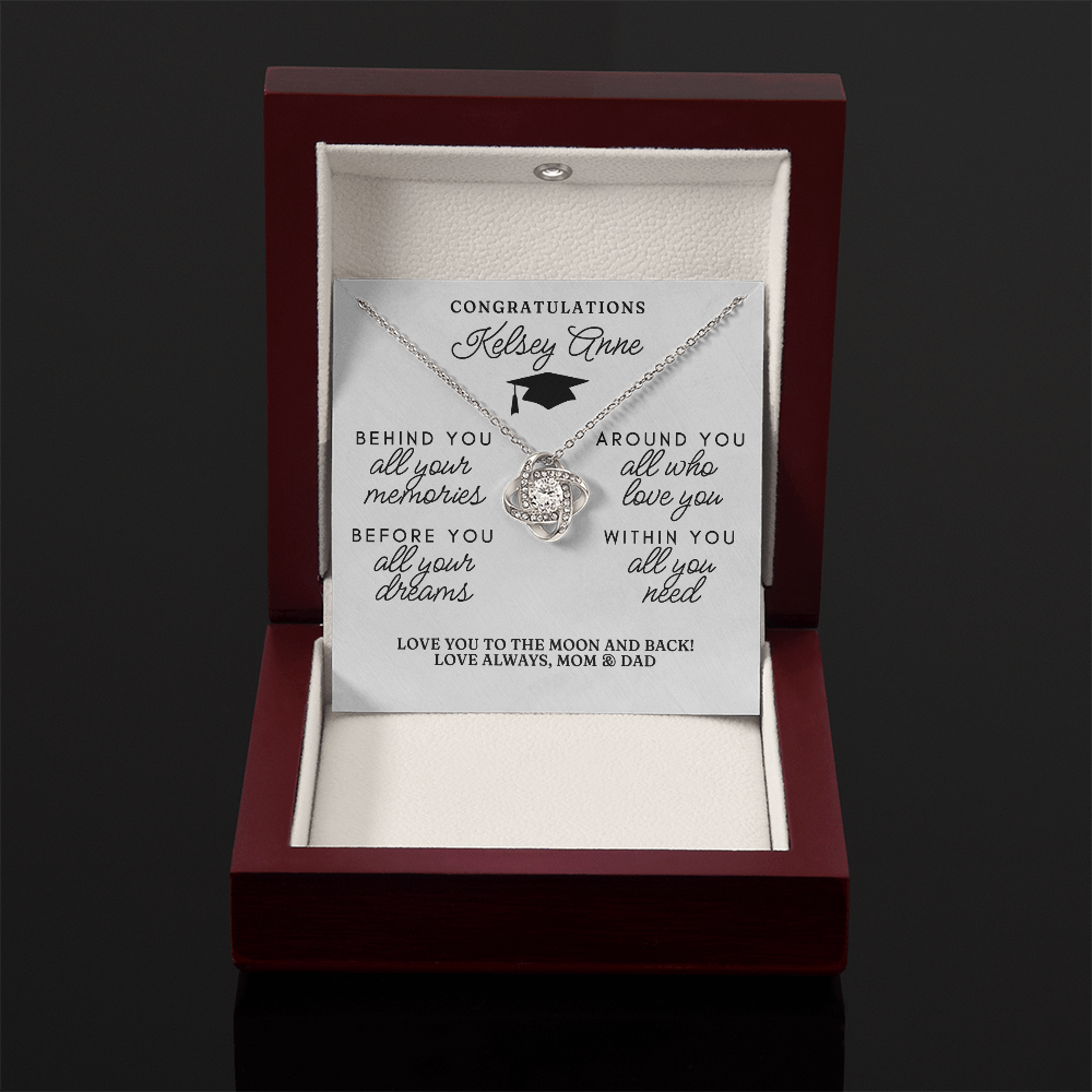 To My Graduate – Behind, Before, Around & Within You – Graduation Gift Necklace