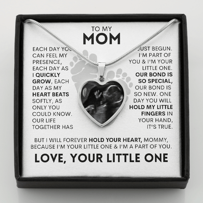 Mommy - Pregnancy - I'm Your Little One - Personalized Photo Heart Necklace