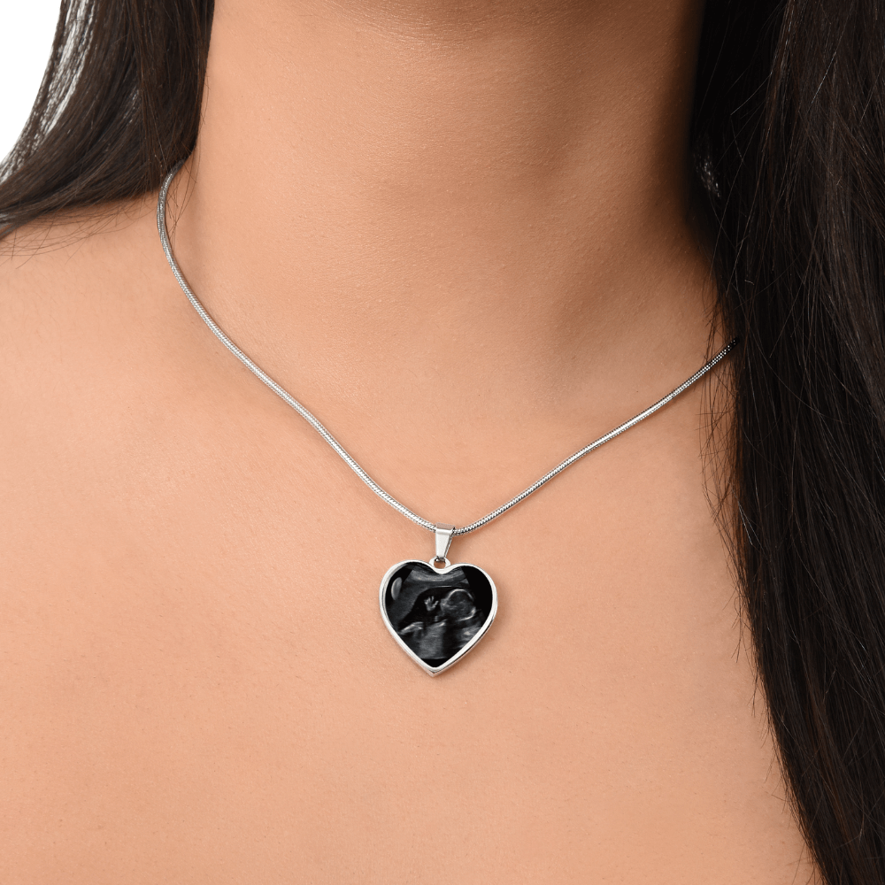 Mommy - Pregnancy - I'm Your Little One - Personalized Photo Heart Necklace