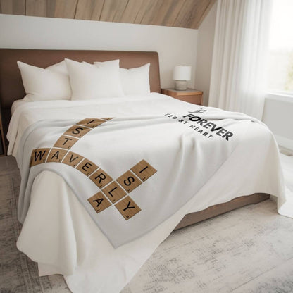 Forever Connected By Heart Scrabble Name Personalized Cozy Plush Blanket - 50"x60"