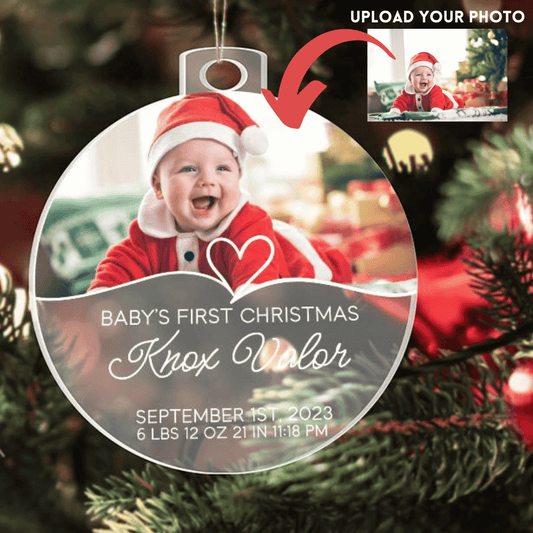 Baby's First Christmas Personalized Acrylic Photo Ornament