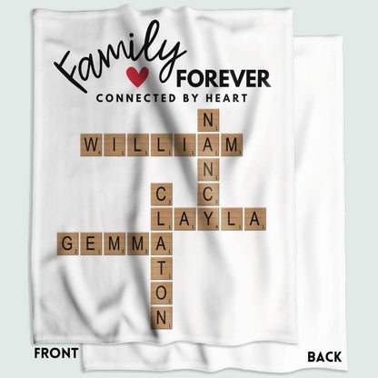 Forever Connected By Heart Scrabble Name Personalized Cozy Plush Blanket - 50"x60"