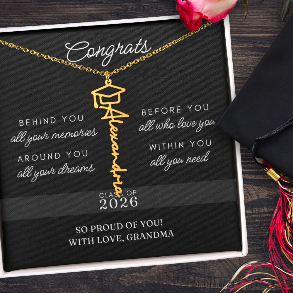 Personalized Graduation Gift Necklace - Custom Name