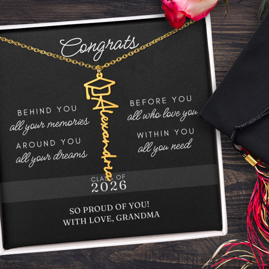 Personalized Graduation Gift Necklace - Custom Name