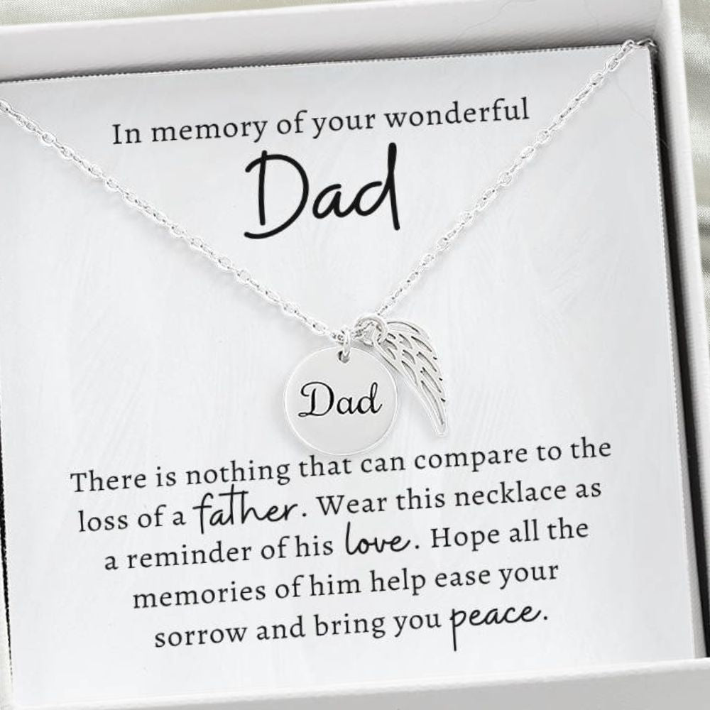In Memory of Your Wonderful Dad - Loss of Father - Dad Memorial - Remembrance Necklace