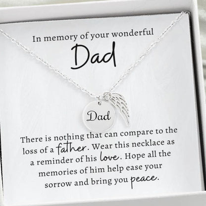 In Memory of Your Wonderful Dad - Loss of Father - Dad Memorial - Remembrance Necklace