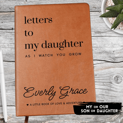 Letters To My Son or Daughter As I Watch You Grow - Lined Journal with Personalized Cover