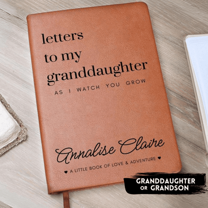 Letters To My Granddaughter or Grandson As I Watch You Grow - Lined Journal with Personalized Cover