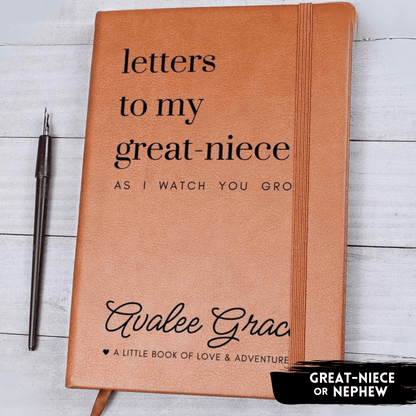 Letters To My Great Niece as I Watch You Grow - Lined Journal with Personalized Cover