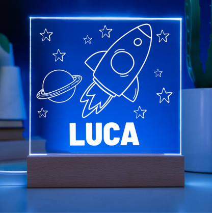 Rocket Ship - Personalized Night Light