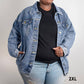 Oversized Mama Boyfriend-Cut Denim Jacket with Custom Year