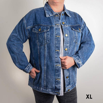 Oversized Mama Boyfriend-Cut Denim Jacket with Custom Year