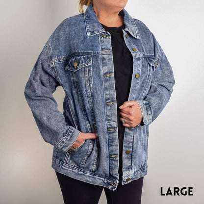 Oversized Mama Boyfriend-Cut Denim Jacket with Custom Year