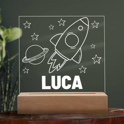 Rocket Ship - Personalized Night Light