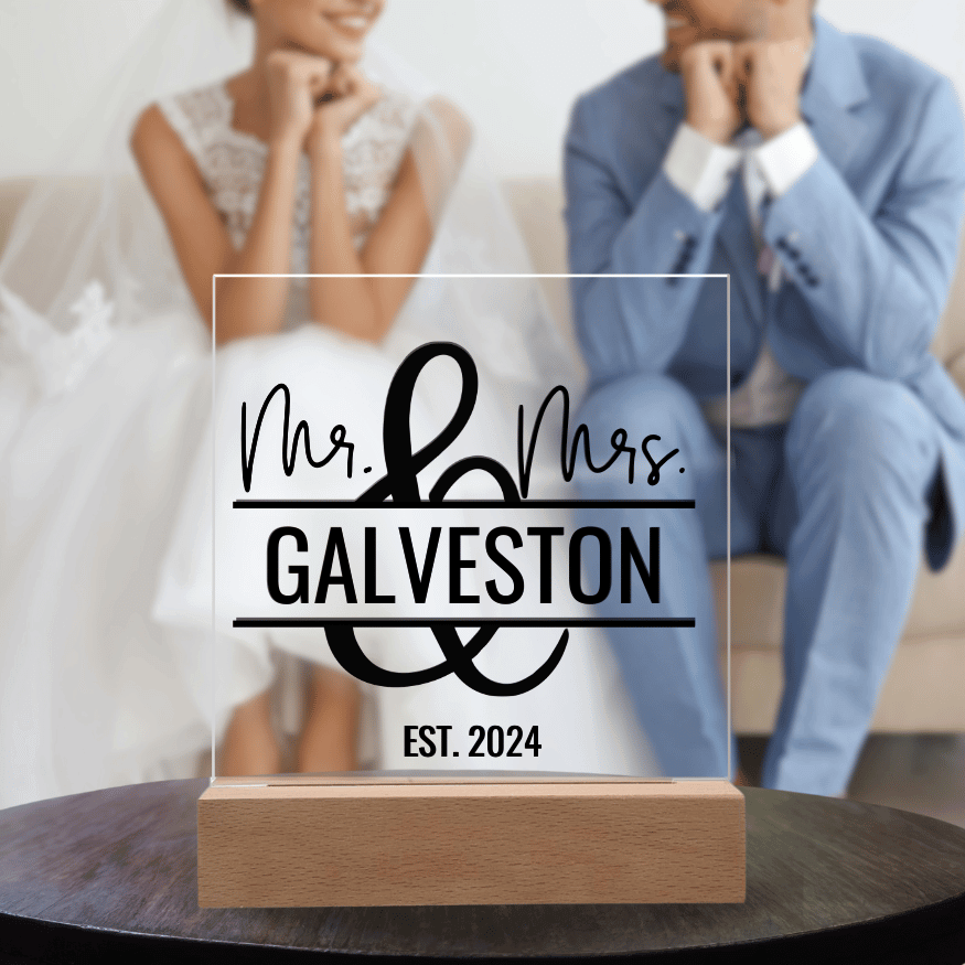 Mr. & Mrs. Personalized Name Plaque - Wedding Anniversary Gift