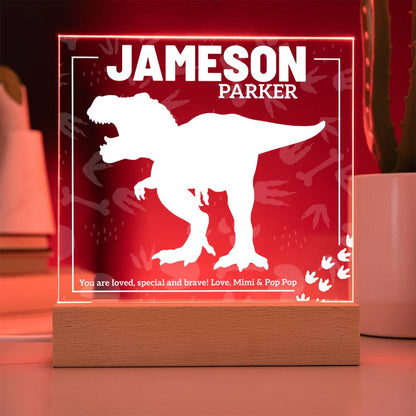 Personalized Dinosaur Night Light for Kids