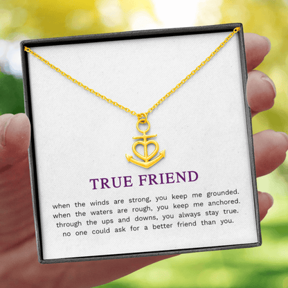 Friendship Anchor & Heart Stainless Steel Necklace - Unique Best Friend Jewelry Gift