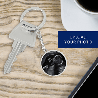 Daddy To Be - Ultrasound Present - I Will Hold Your Heart - Circle Keychain