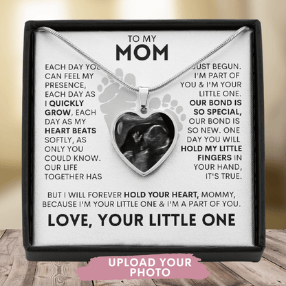 Mommy - Pregnancy - I'm Your Little One - Personalized Photo Heart Necklace