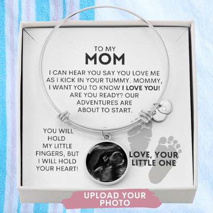 Mommy - Pregnancy - I Will Hold Your Heart - Personalized Photo Bracelet
