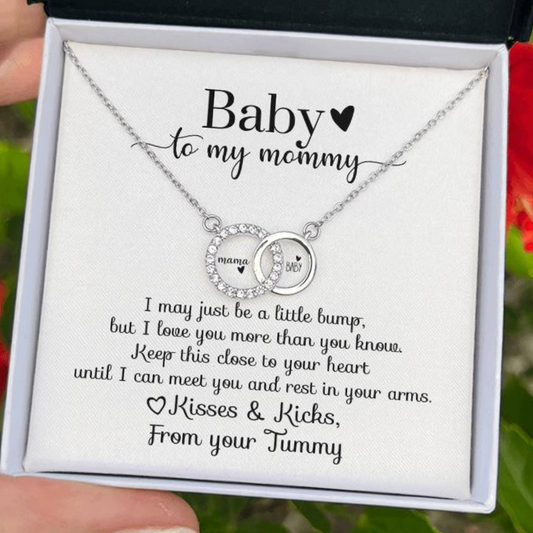 New Mom Baby & Me Necklace - Congratulations baby gift, pregnancy gift, baby shower & gender reveal gift