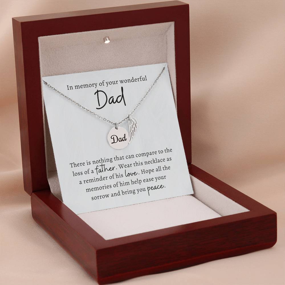 In Memory of Your Wonderful Dad - Loss of Father - Dad Memorial - Remembrance Necklace