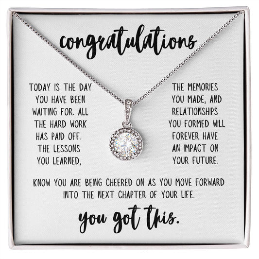 Grad You Got This - Cheering You On - Congratulations Graduation Necklace
