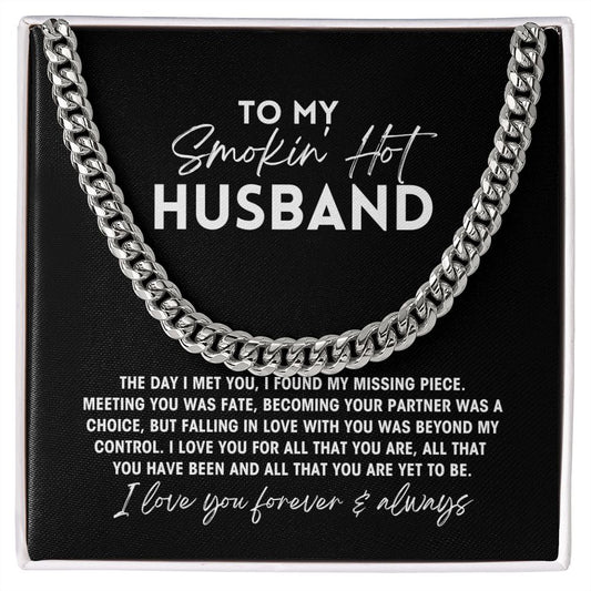 To My Smokin' Hot Husband - I Love All That You Are - Chain Necklace