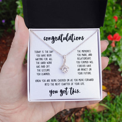 Grad You Got This - Cheering You On - Congratulations Graduation Necklace