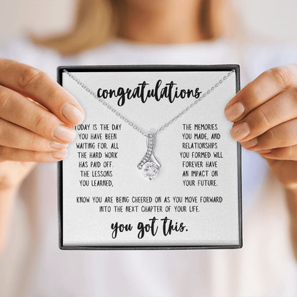 Grad You Got This - Cheering You On - Congratulations Graduation Necklace