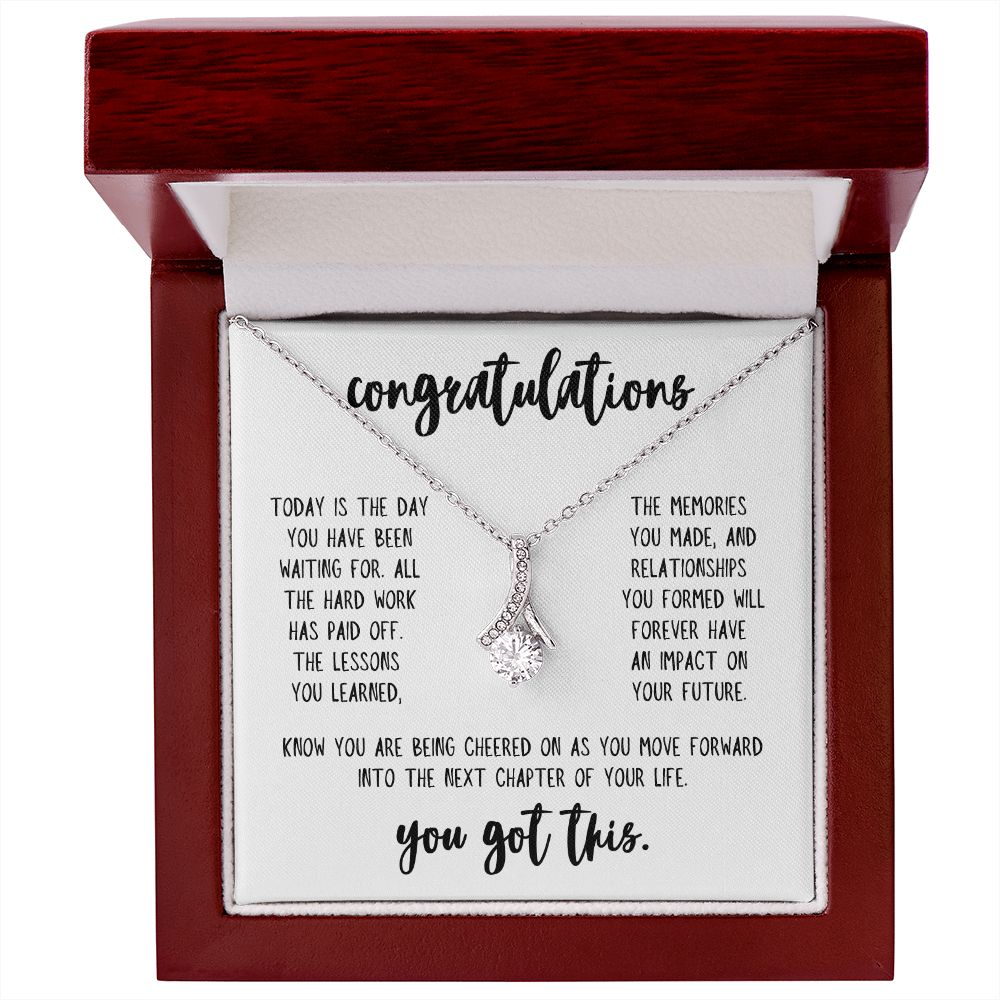 Grad You Got This - Cheering You On - Congratulations Graduation Necklace