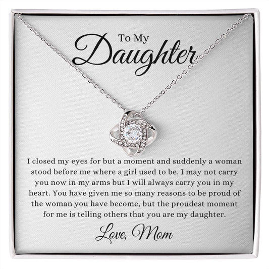 To My Daughter - Proud to Be Your Mom - Necklace