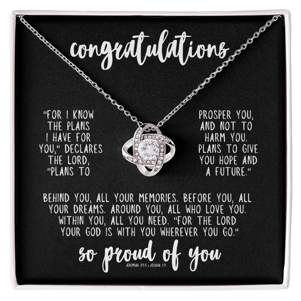 Congrats Graduate - God Has Plans For You - Faith Necklace