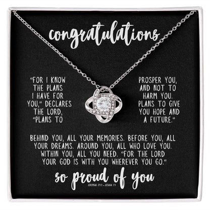 Congrats Graduate - God Has Plans For You - Faith Necklace