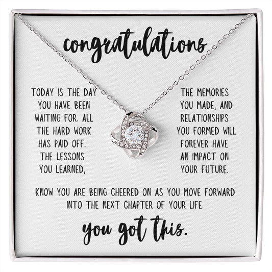 Grad You Got This - Cheering You On - Congratulations Graduation Necklace