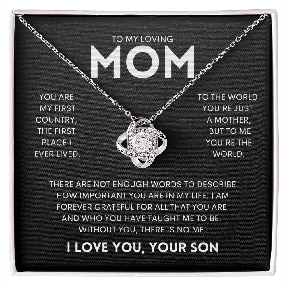 To My Loving Mom, You're the World - From Your Son - Necklace
